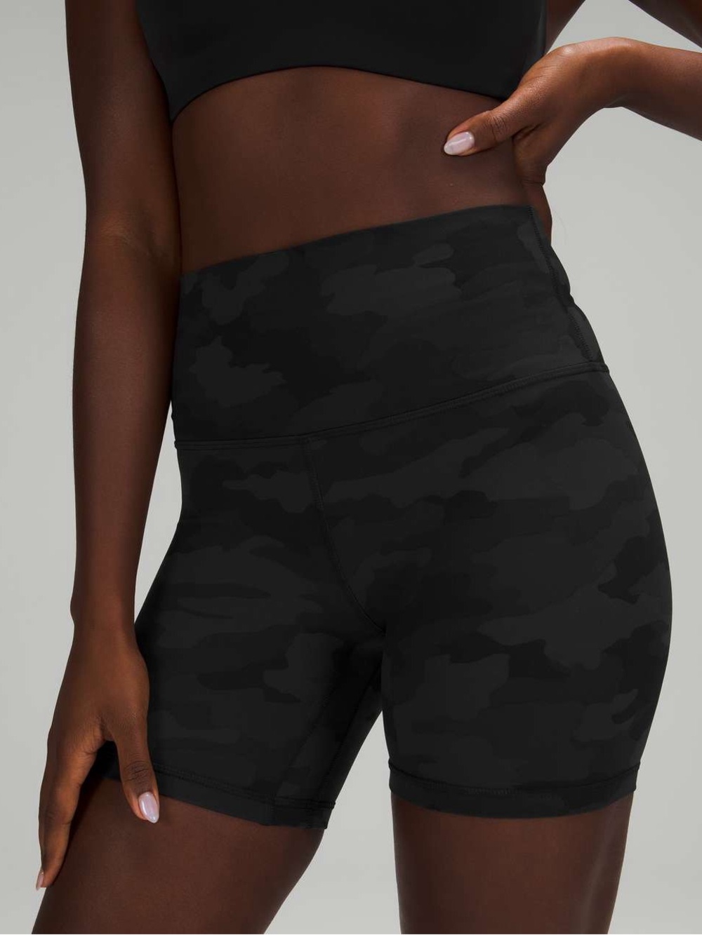 lululemon athletica Black Camo High-Rise Bike Shorts| Align|